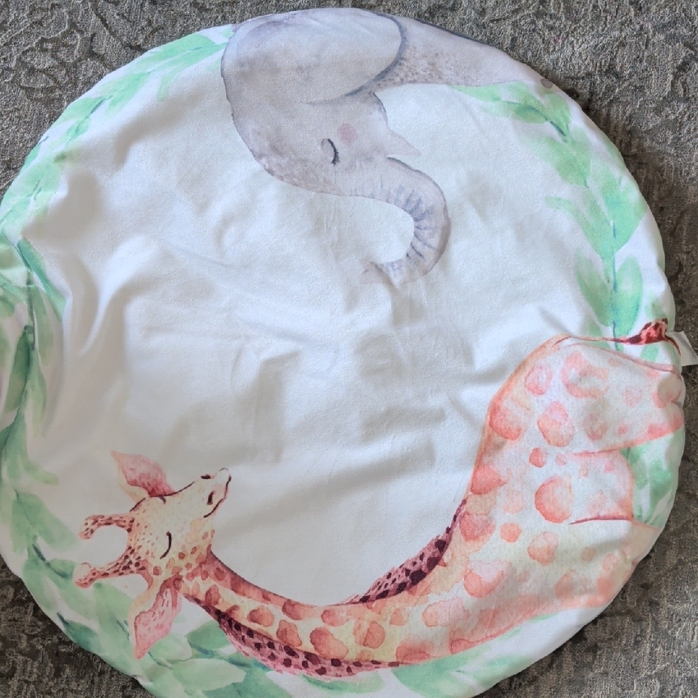 Round Animal Print Cushion Cover